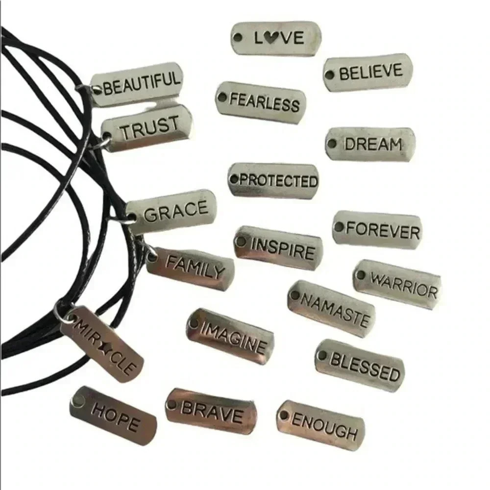 Words of Inspiration Handmade Leather Necklace NWT